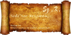 Szútor Krizanta névjegykártya
